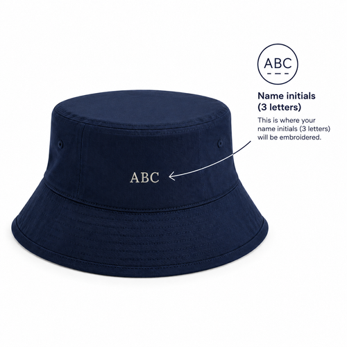 Scoil An Athar Tadhg School Personalised Embroidered Bucket Hat – School Crest & Initials